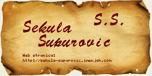 Sekula Supurović vizit kartica